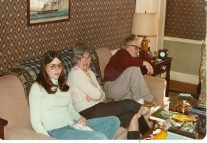 My mom is the woman in the red shirt. Then Aunt Elaine (middle)and Jeanne Rankin (left). 